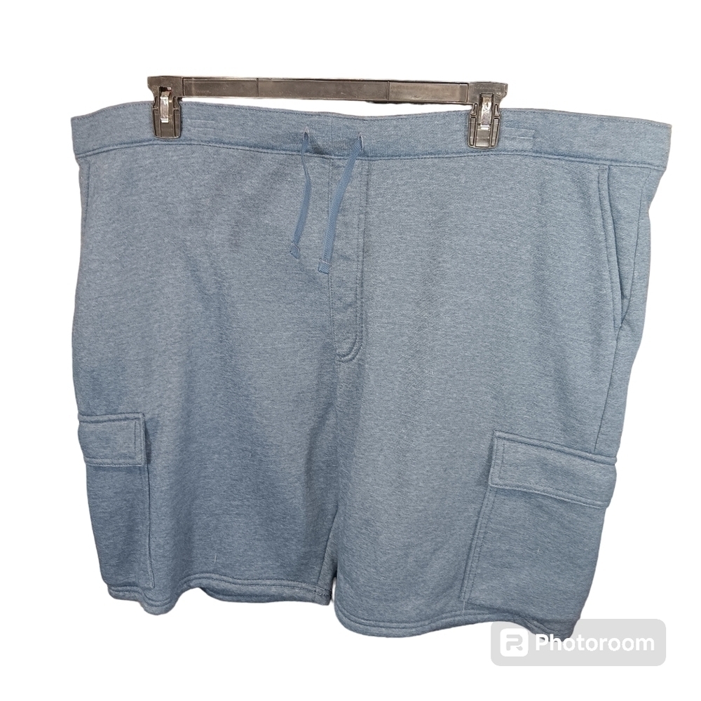 WRANGLER Men's Gray OVERSIZED Ultra Soft Fleece Sweat Cargo Shorts NEW 2XL XXL